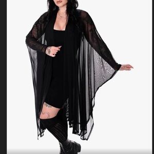 Foxblood Lilith mesh duster cloak